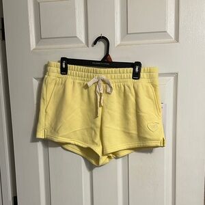 Celebrity Pink Soft Yellow Drawstring Athletic Shorts